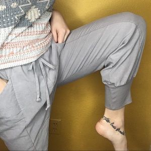 Grey Slouch Drawstring Pants S